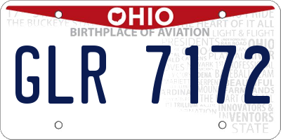 OH license plate GLR7172
