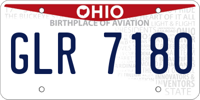OH license plate GLR7180