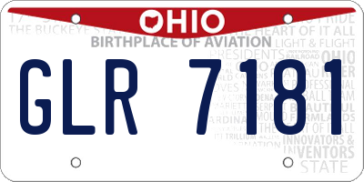 OH license plate GLR7181
