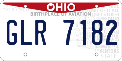 OH license plate GLR7182