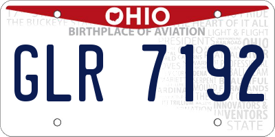OH license plate GLR7192