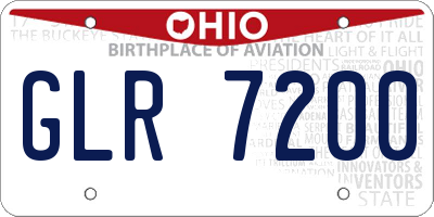 OH license plate GLR7200