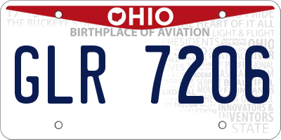 OH license plate GLR7206