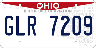 OH license plate GLR7209