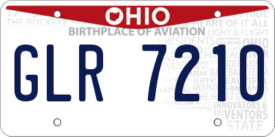 OH license plate GLR7210