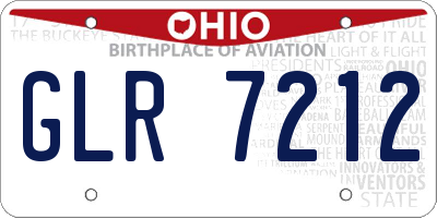 OH license plate GLR7212