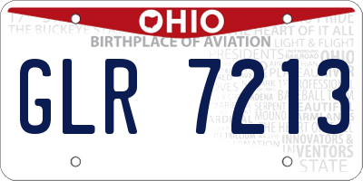 OH license plate GLR7213