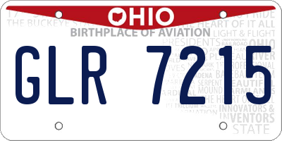 OH license plate GLR7215