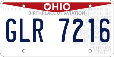 OH license plate GLR7216