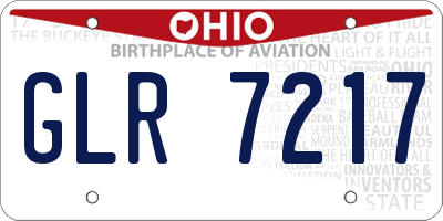 OH license plate GLR7217