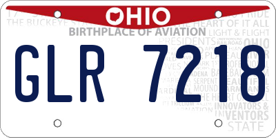 OH license plate GLR7218