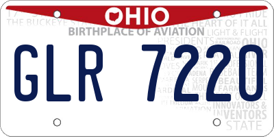OH license plate GLR7220