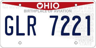 OH license plate GLR7221