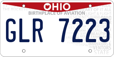 OH license plate GLR7223