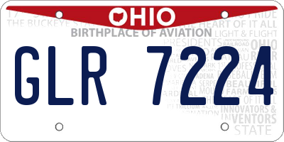 OH license plate GLR7224