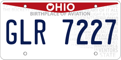 OH license plate GLR7227