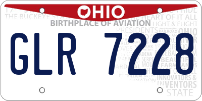 OH license plate GLR7228