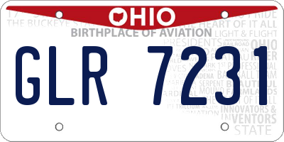 OH license plate GLR7231