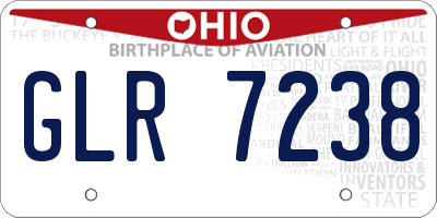 OH license plate GLR7238
