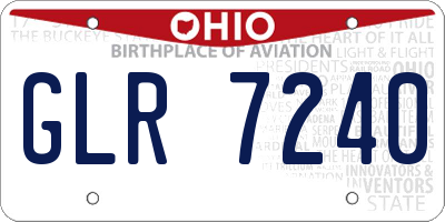 OH license plate GLR7240