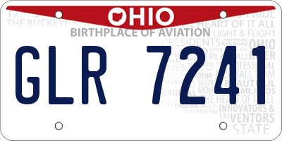 OH license plate GLR7241
