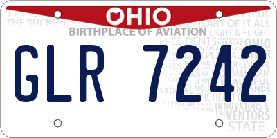 OH license plate GLR7242