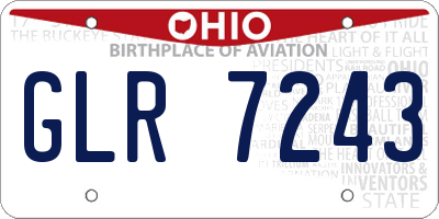 OH license plate GLR7243