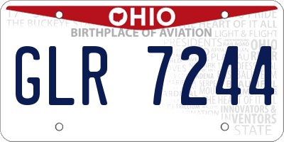 OH license plate GLR7244