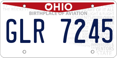 OH license plate GLR7245