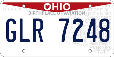OH license plate GLR7248