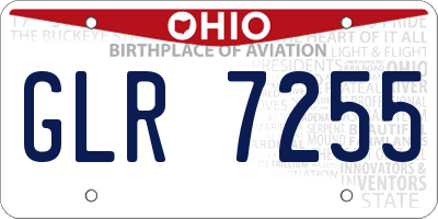 OH license plate GLR7255