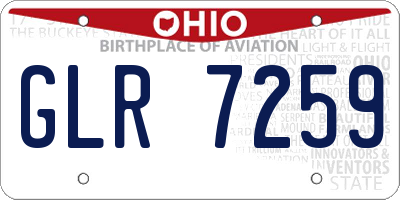 OH license plate GLR7259