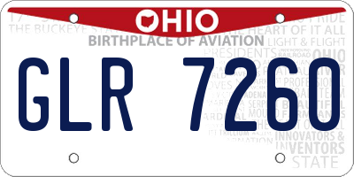 OH license plate GLR7260