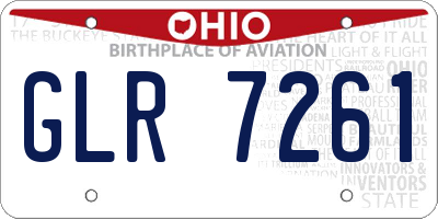 OH license plate GLR7261