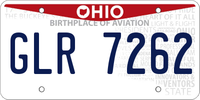 OH license plate GLR7262