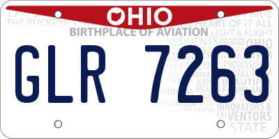 OH license plate GLR7263
