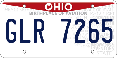 OH license plate GLR7265