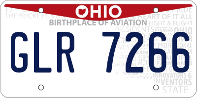 OH license plate GLR7266