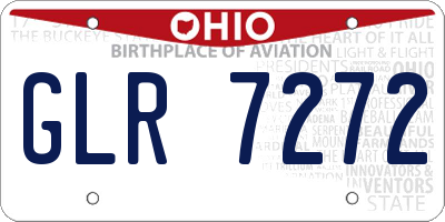 OH license plate GLR7272