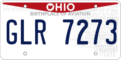 OH license plate GLR7273