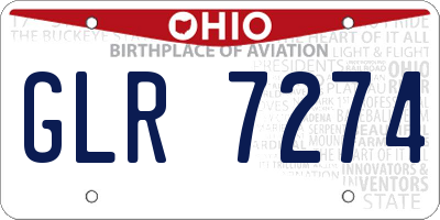 OH license plate GLR7274