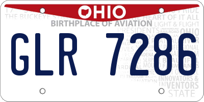 OH license plate GLR7286