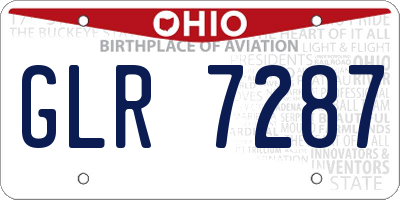 OH license plate GLR7287