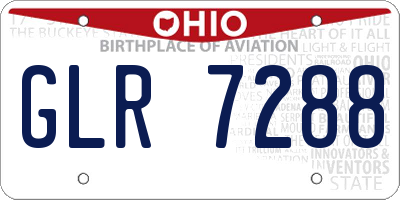 OH license plate GLR7288
