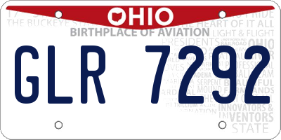 OH license plate GLR7292