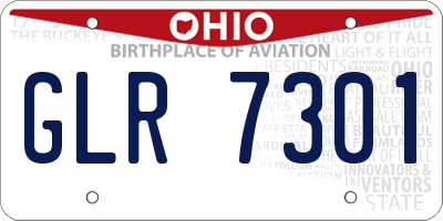 OH license plate GLR7301