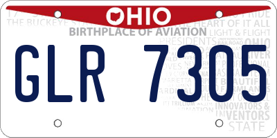 OH license plate GLR7305