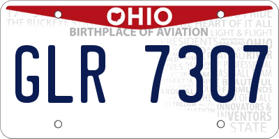 OH license plate GLR7307
