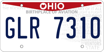 OH license plate GLR7310