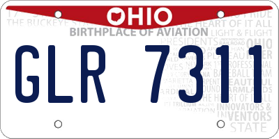 OH license plate GLR7311